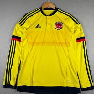 Adidas Colombia National Team Long Sleeve Soccer Jersey Yellow M62786 Medium